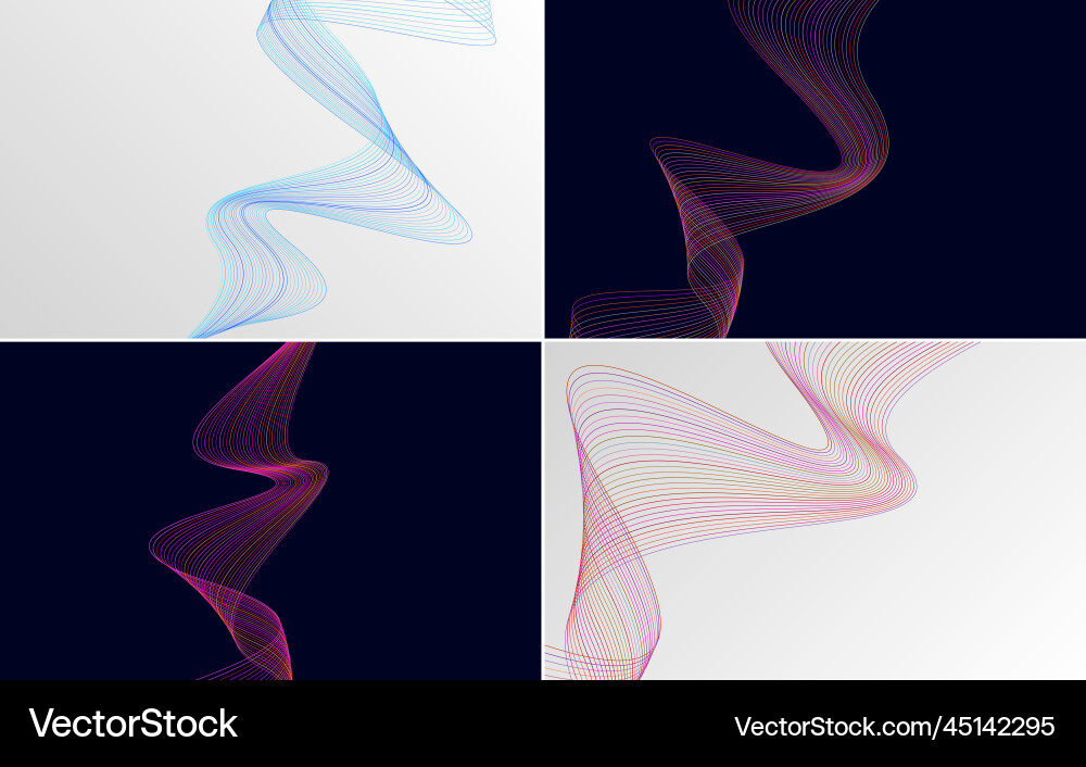 Collection of geometric minimal lines pattern set Vector Image