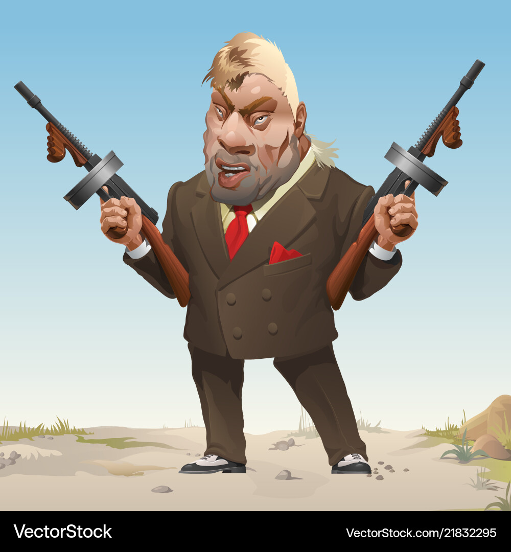 Dangerous Gangster mit Waffen Vektorbild