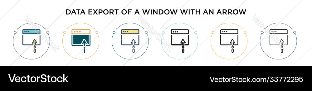 Data export a window with an arrow icon vector image