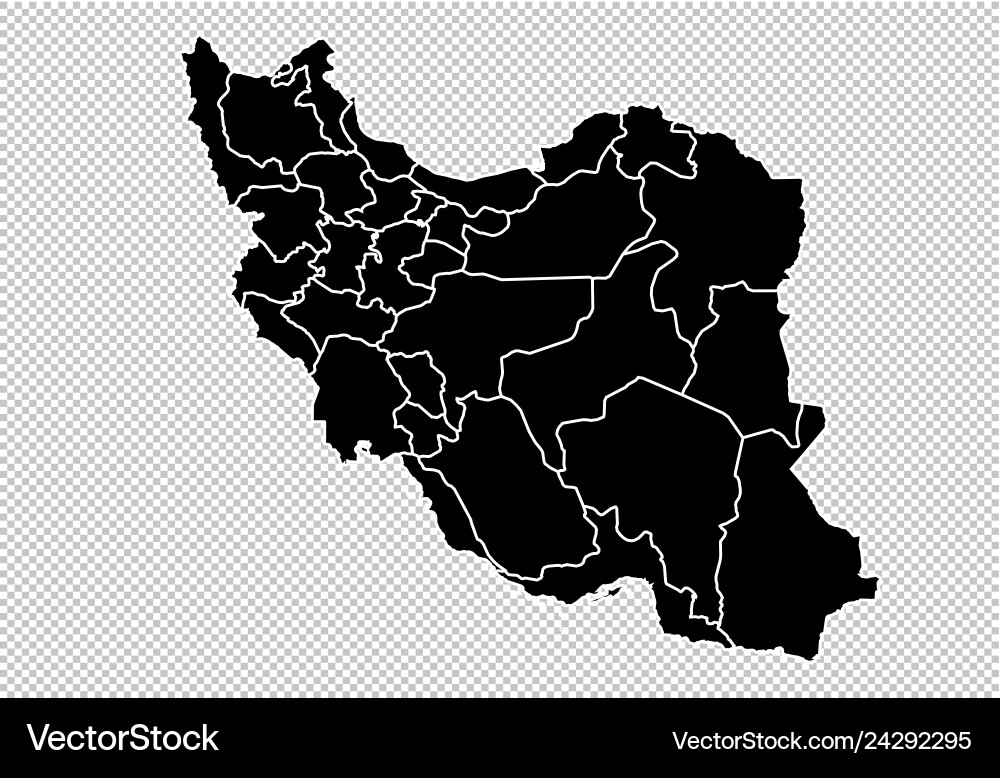 Detail Iran Karte - Schwarz & Weiß Vektorbild