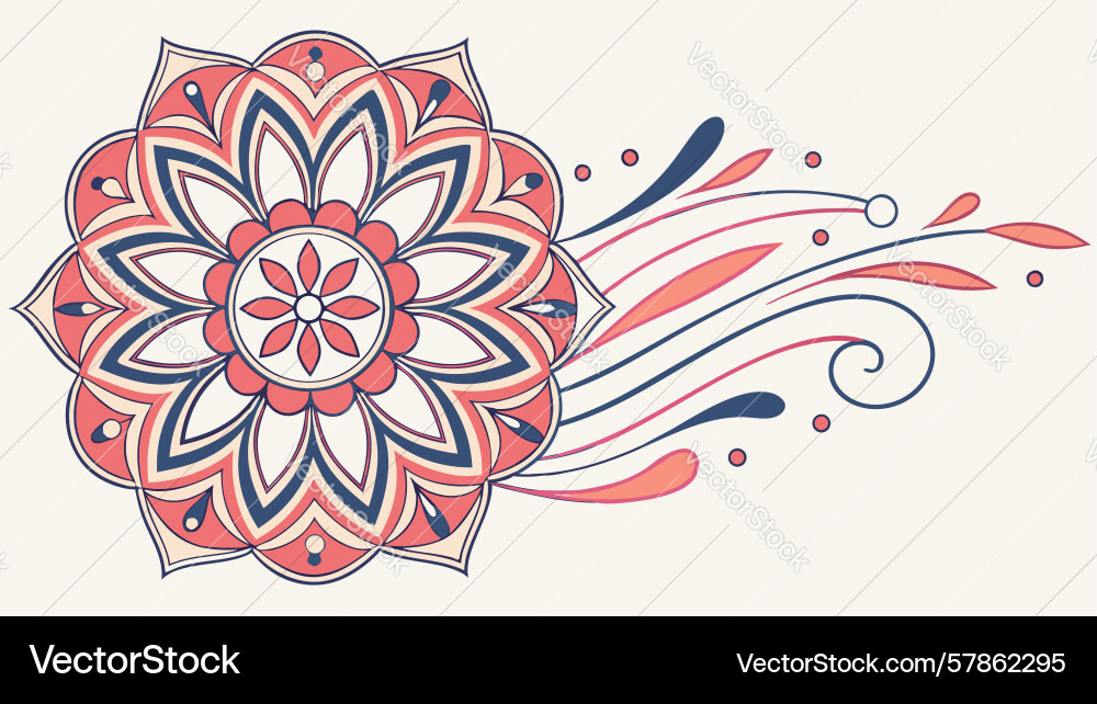 Dynamic mandala with abstract swirling elements Vector Image