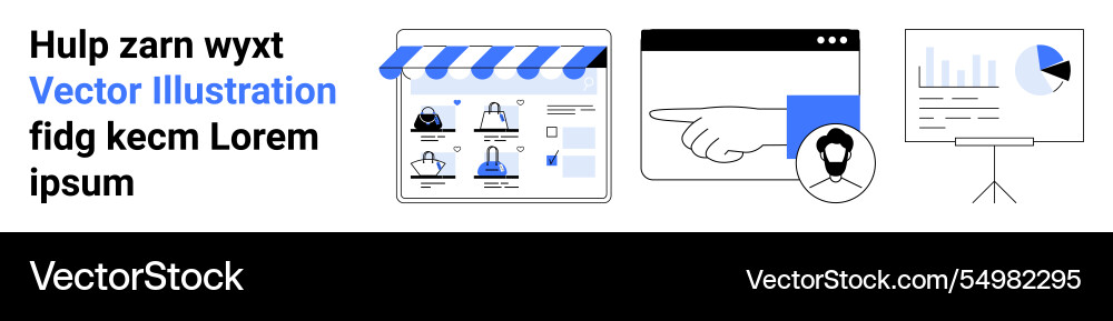 E-commerce website with storefront online user E-commerce website with storefront online user vector image