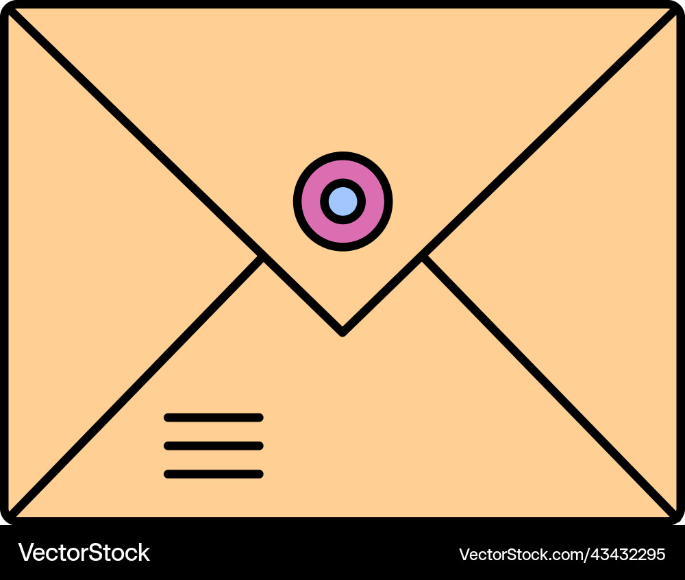 Email mail message notification flat icon Vector Image