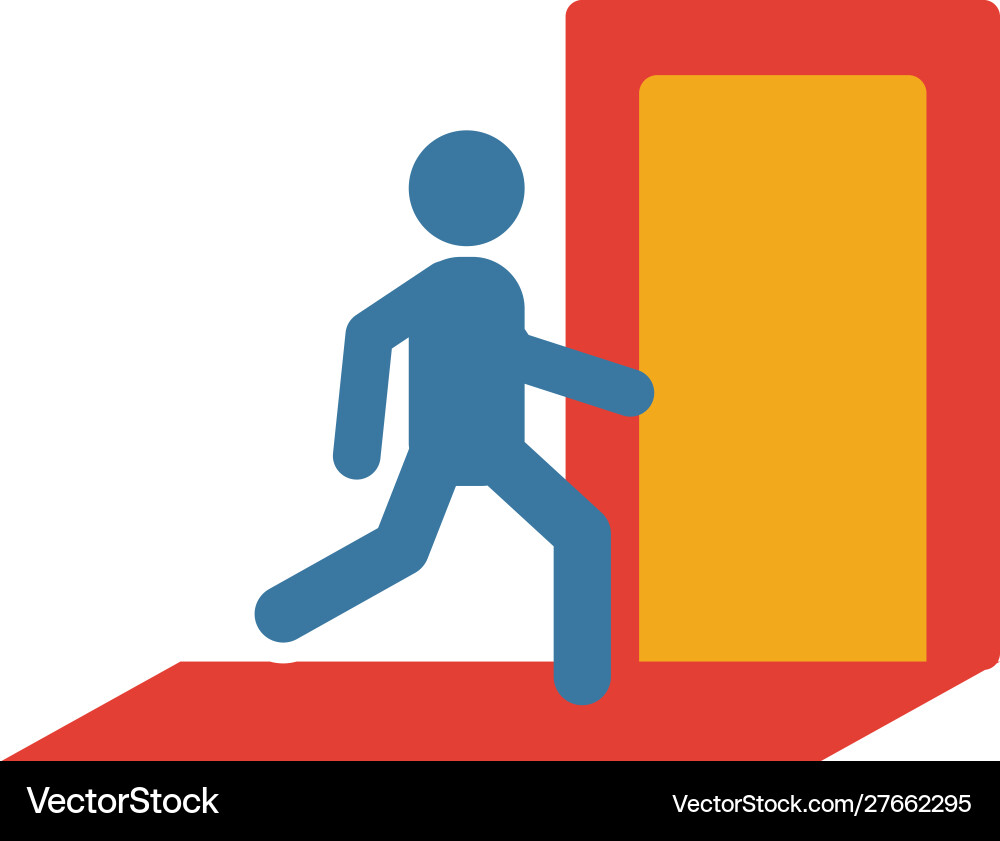 Exit icon simple flat element from fire safety Exit icon simple flat element from fire safety vector image