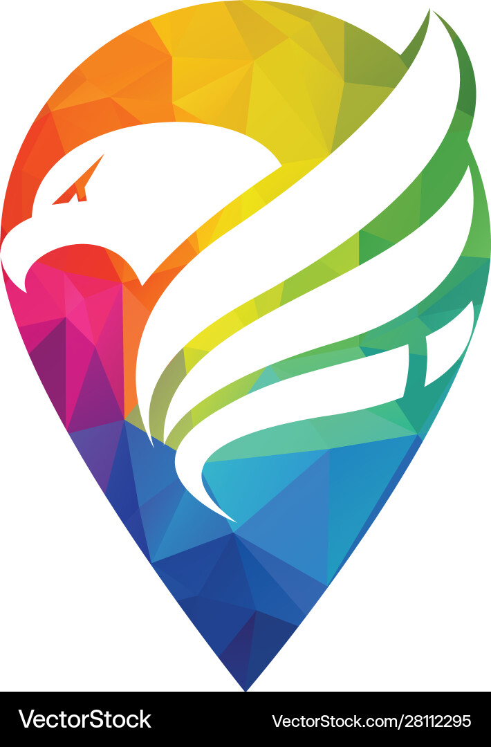 Falcon logo with gps pointer design Vector Image