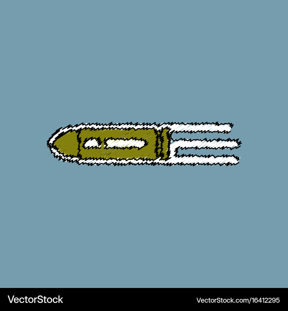 Flat shading style icon flying bullet with speed Vector Image