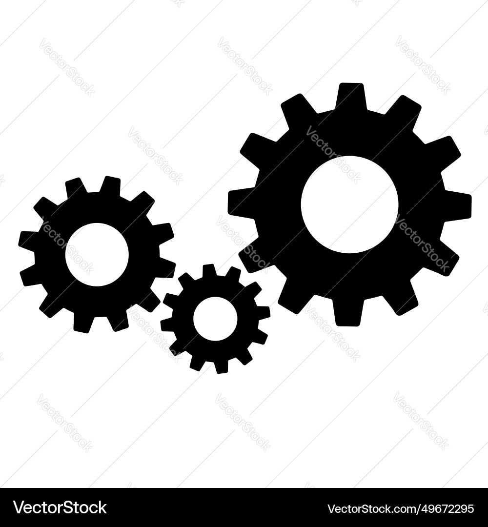 Gears sign simple icon on background Gears sign simple icon on background vector image