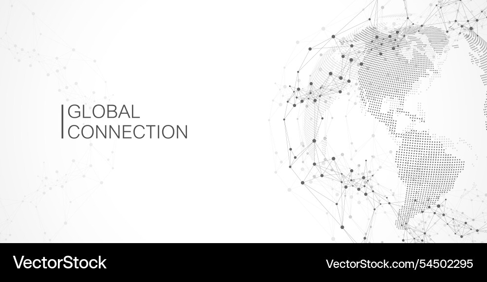Global network connection banner design template Global network connection banner design template vector image