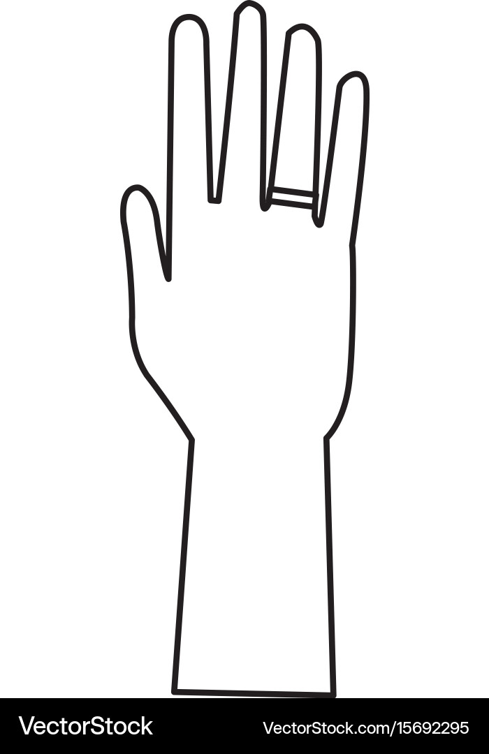 Hand open showing finger part icon Vector Image