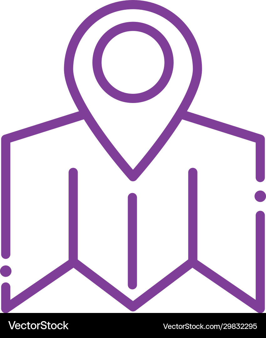 Isolated gps mark with map line style icon Isolated gps mark with map line style icon Vector Image