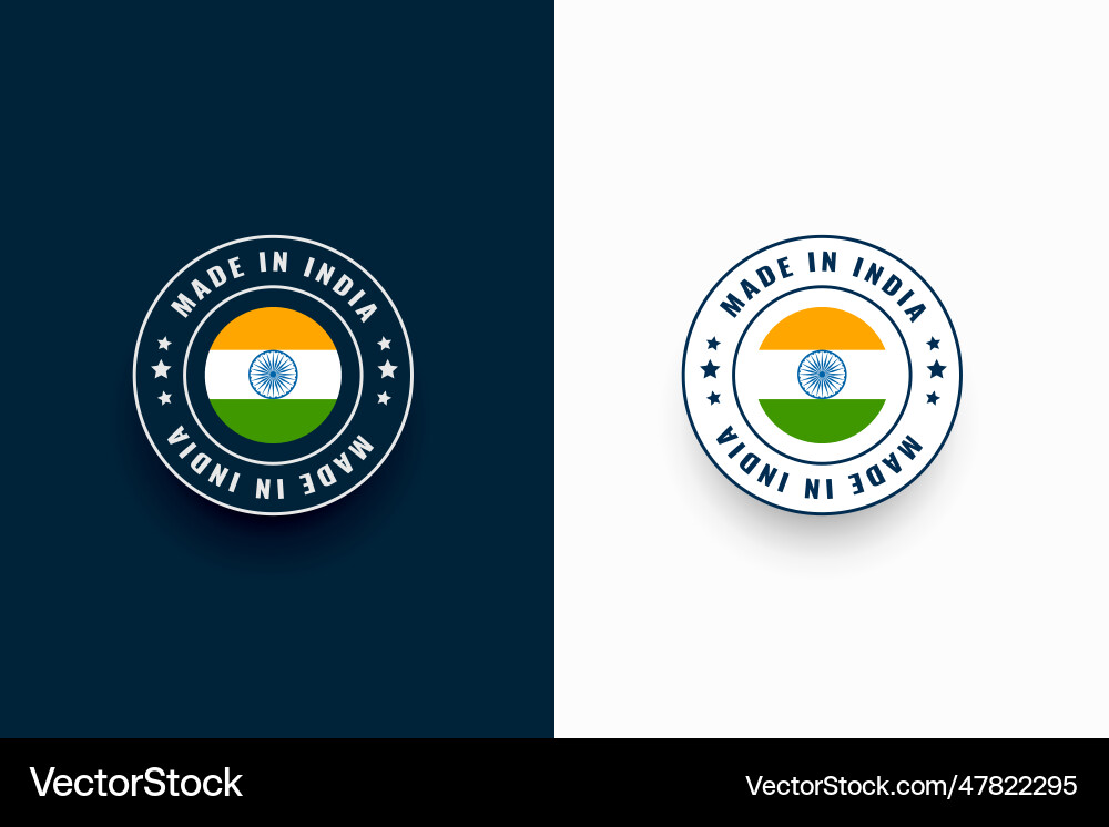 Made in india circular tricolor badge banner Made in india circular tricolor badge banner Vector Image