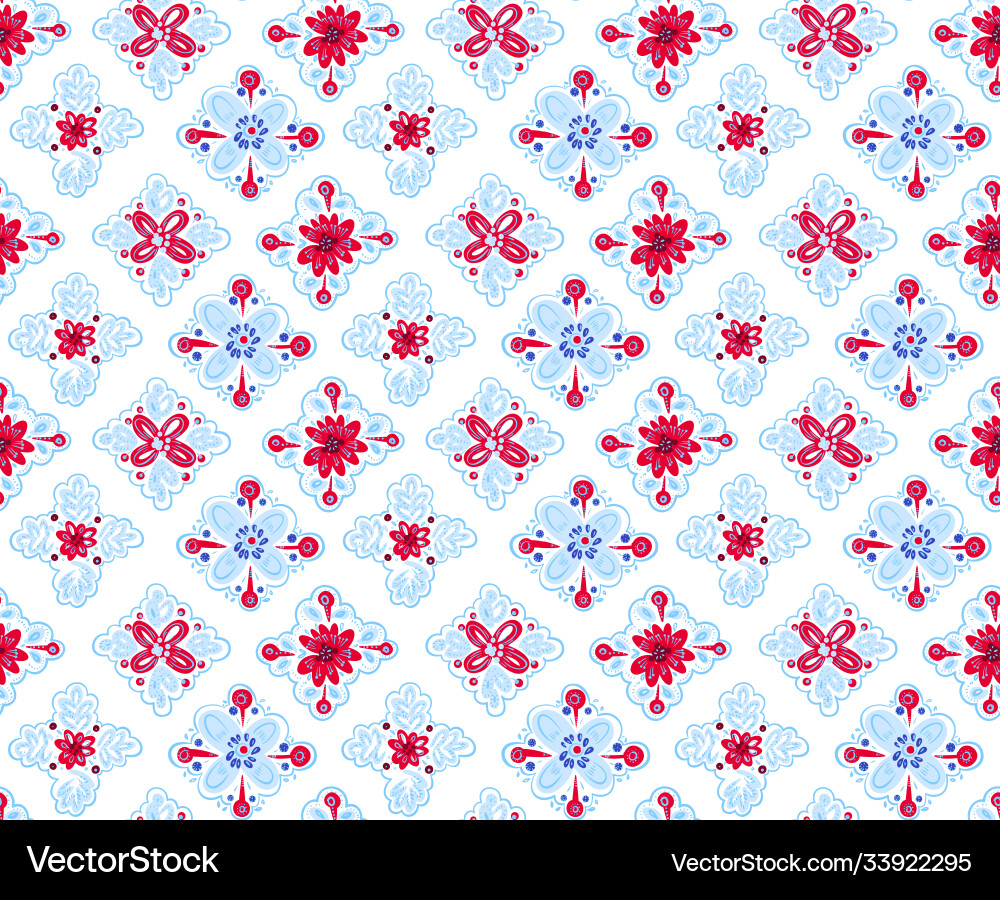 Seamless folk pattern with square elements Seamless folk pattern with square elements Vector Image