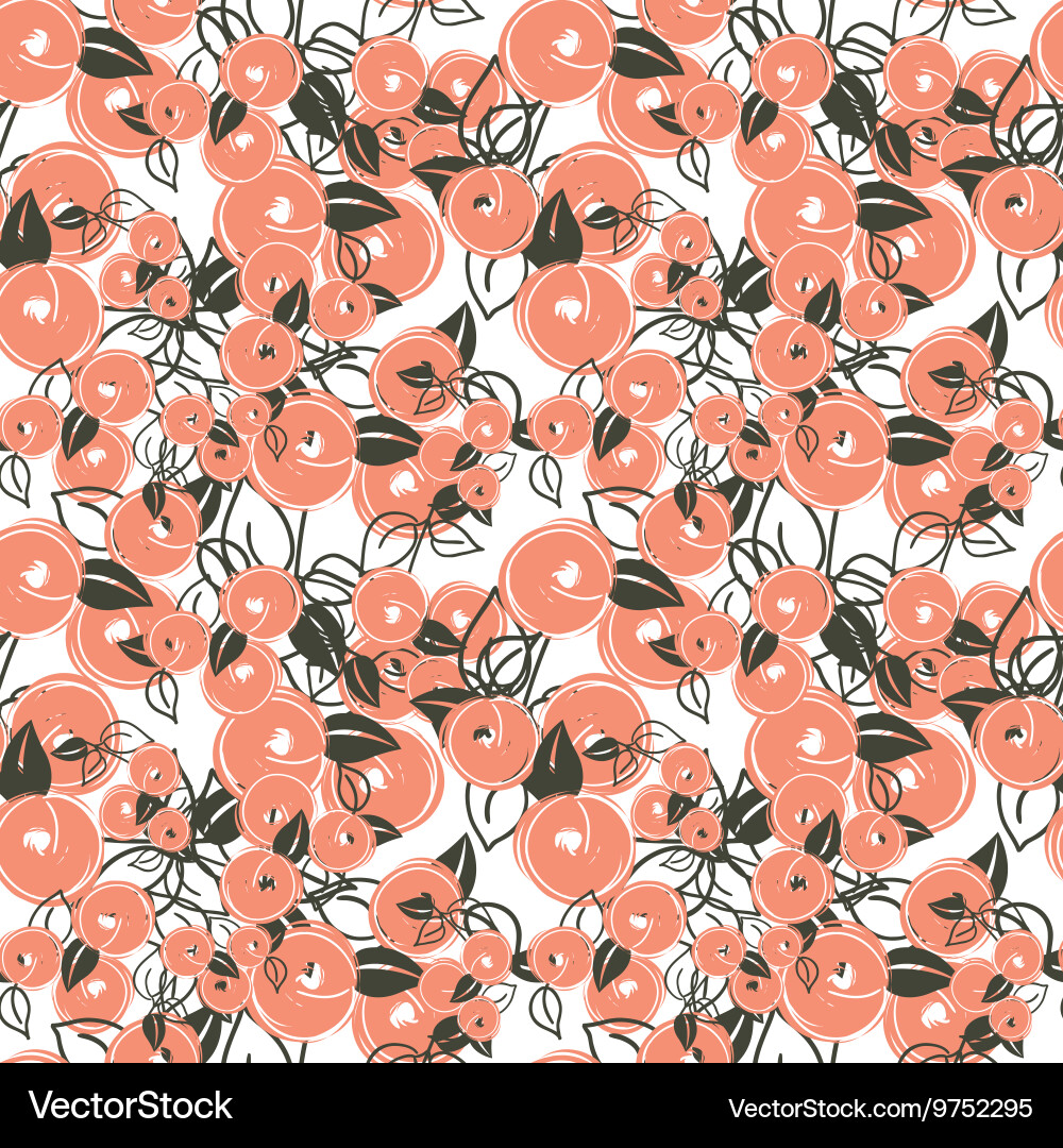 Seamless pattern with stylization peach vector image