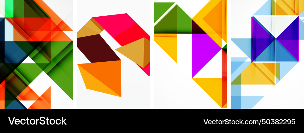 Set of abstract random triangle composition Vector Image