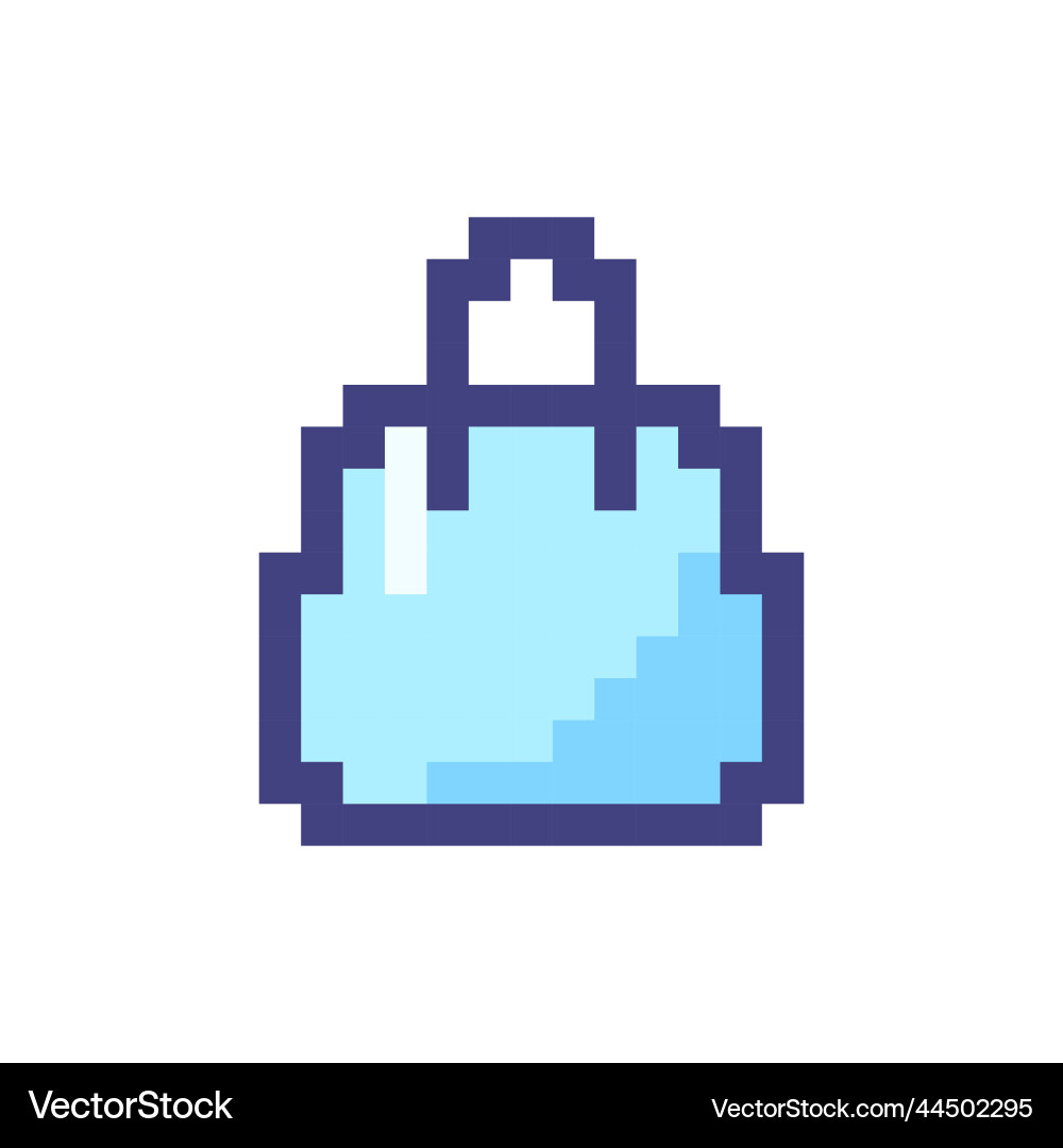 Shopping bag pixelated rgb color ui icon Shopping bag pixelated rgb color ui icon vector image