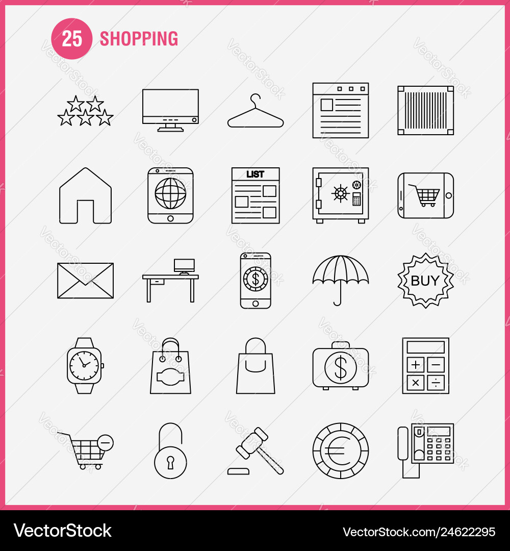 Shopping line icon for web print and mobile uxui Vector Image