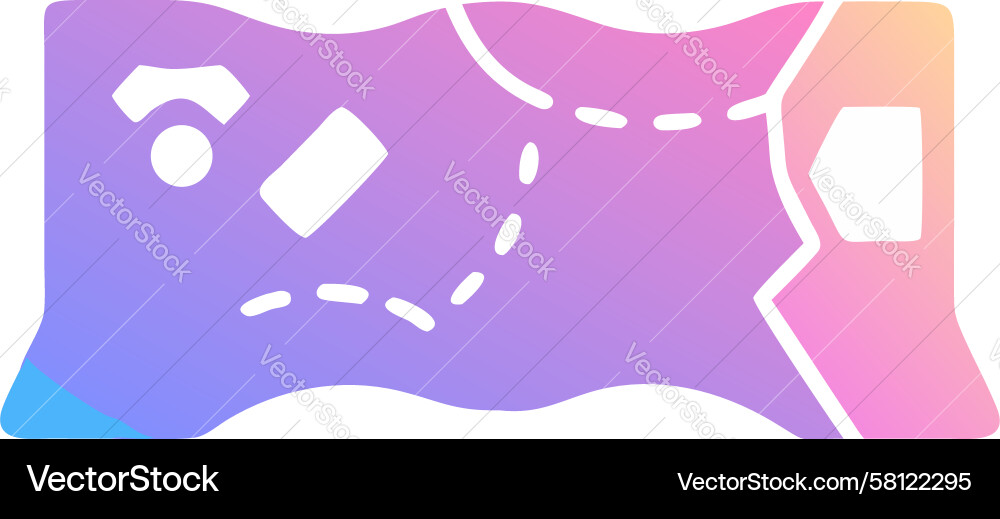 Torn Digital Map Scroll Icon Vector Image