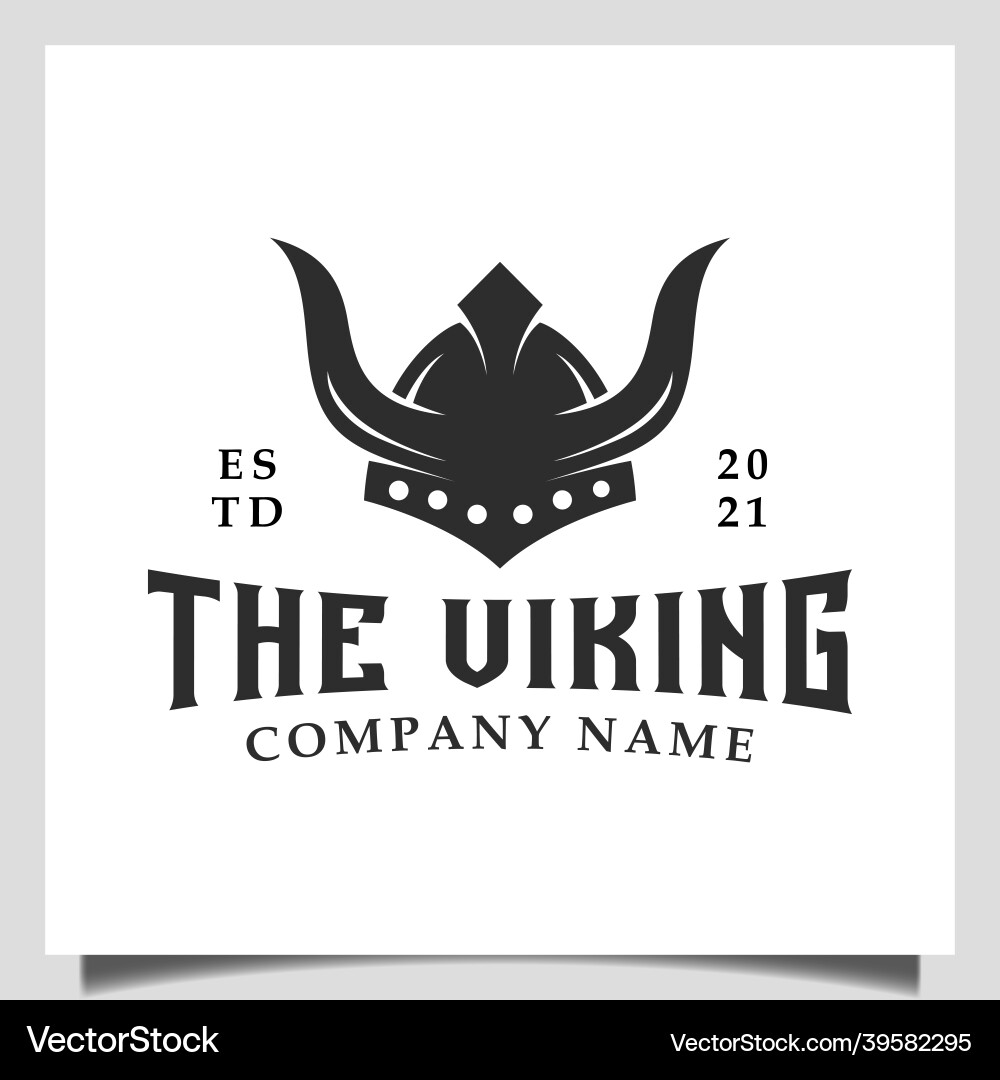 Vintage Hipster Viking Armor Helm Logo Design Vintage Hipster Viking Armor Helm Logo Design vektorbild