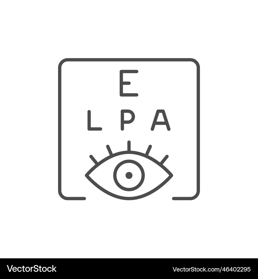 Vision exam line outline icon vector image