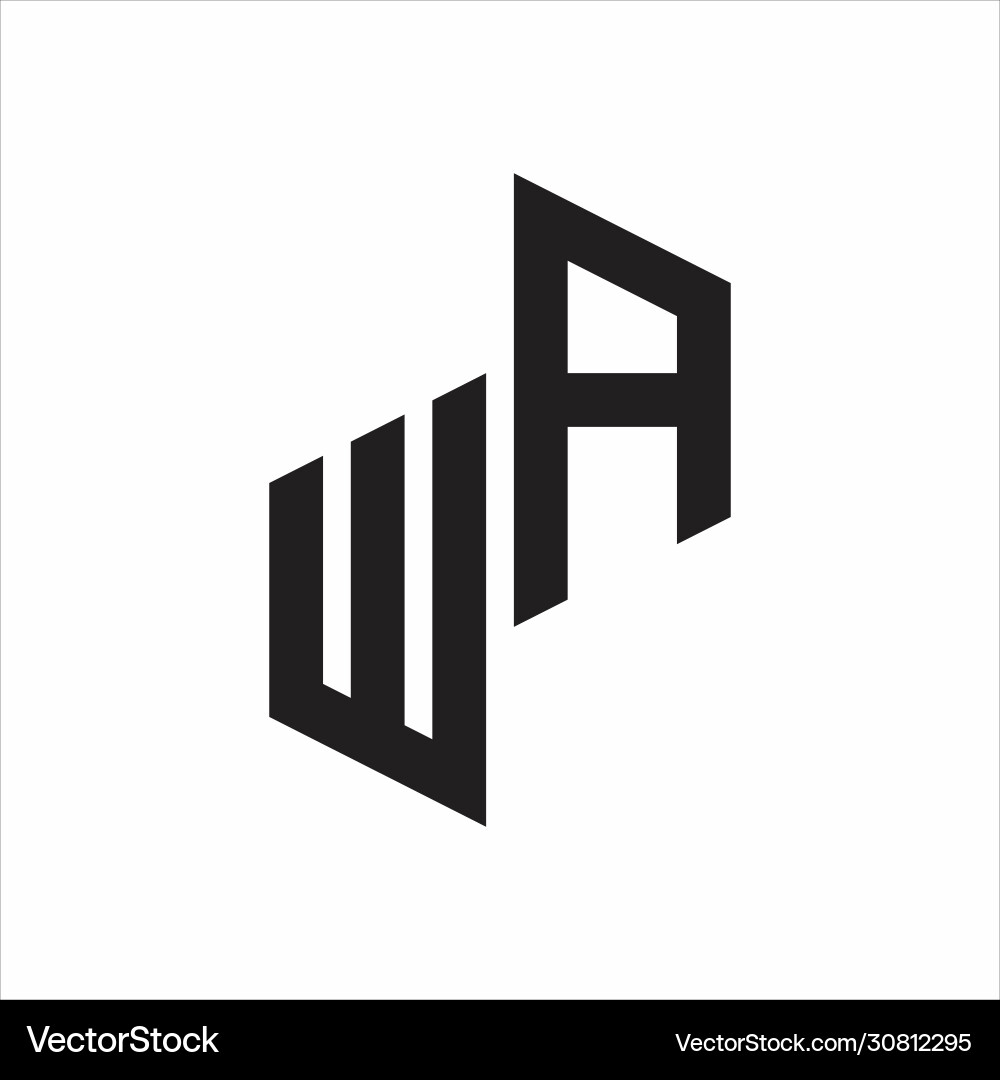 Wa initial letters logo monogram with up to down Vector Image