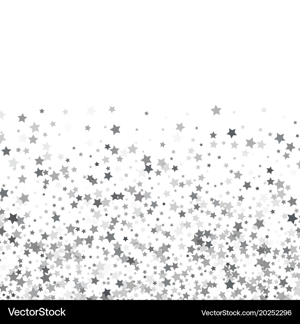 Abstract pattern of random falling silver stars vector image