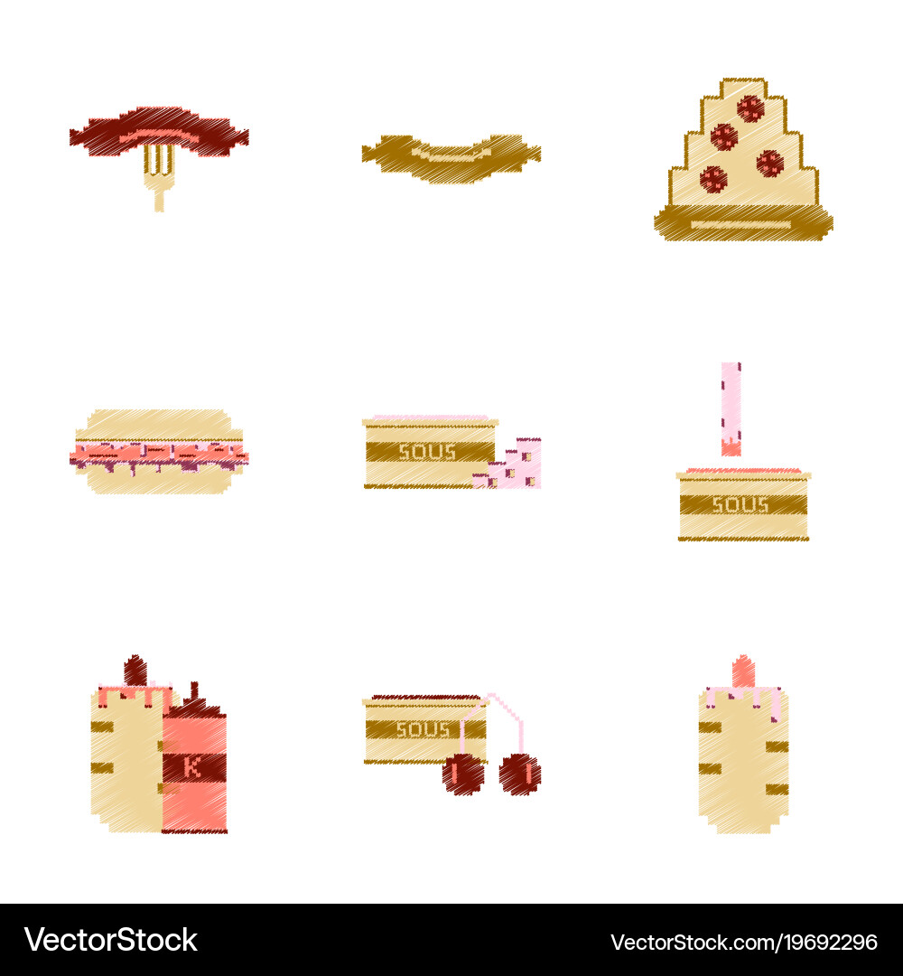 Assembly of flat shading style pixel icon fast vector image