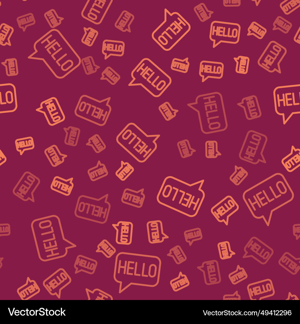 Brown line hello in different languages icon Brown line hello in different languages icon vector image
