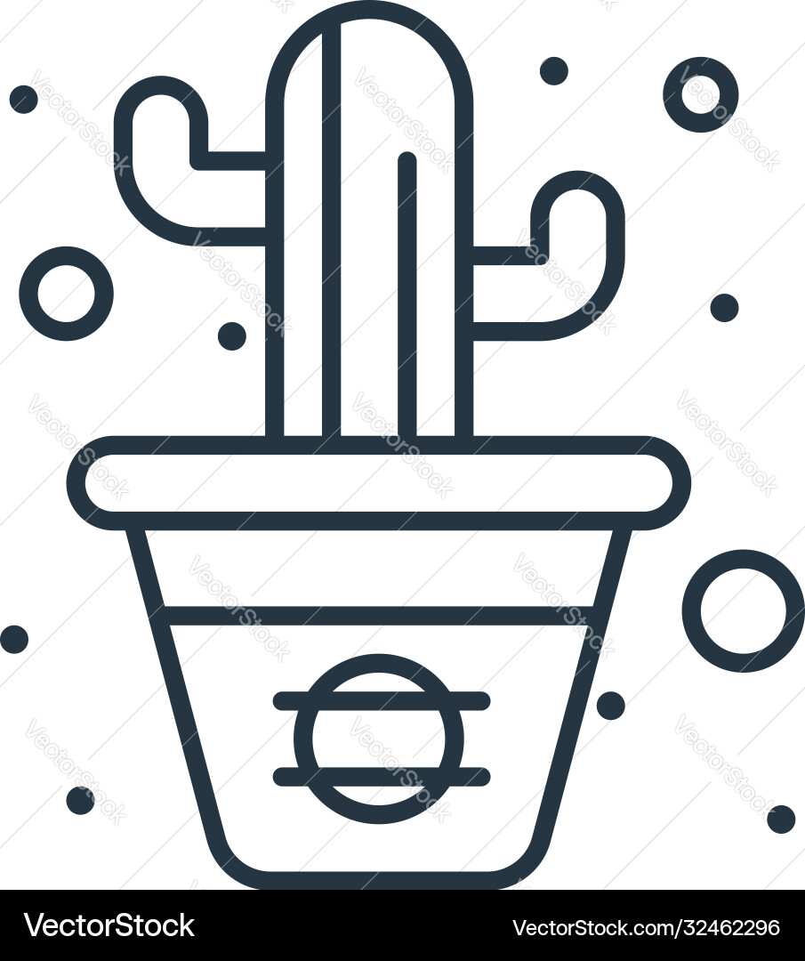 Cactus icon editable stroke linear Cactus icon editable stroke linear Vector Image