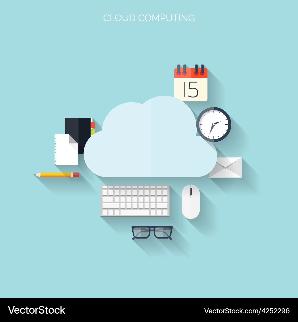 Cloud Computing & Data Storage Background vector image