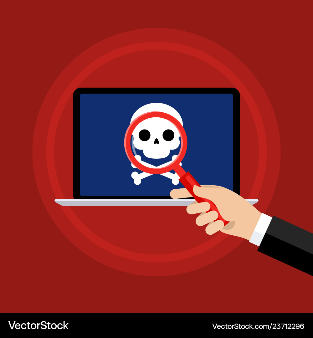 Concept of virus piracy hacking and security Concept of virus piracy hacking and security vector image