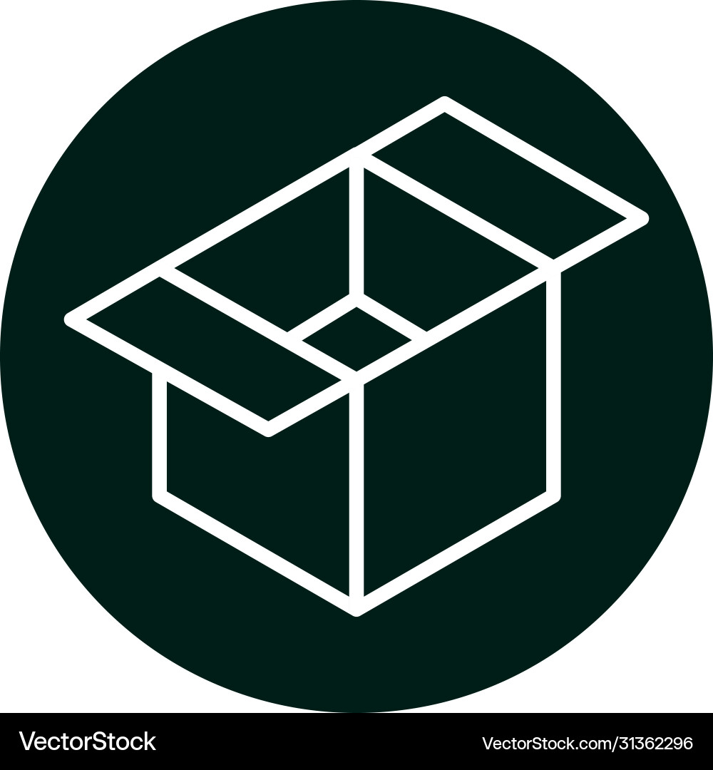Delivery box block and line style icon vector image