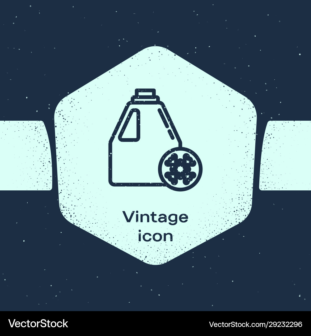 Grunge line antifreeze canister icon isoliert Vektorbild