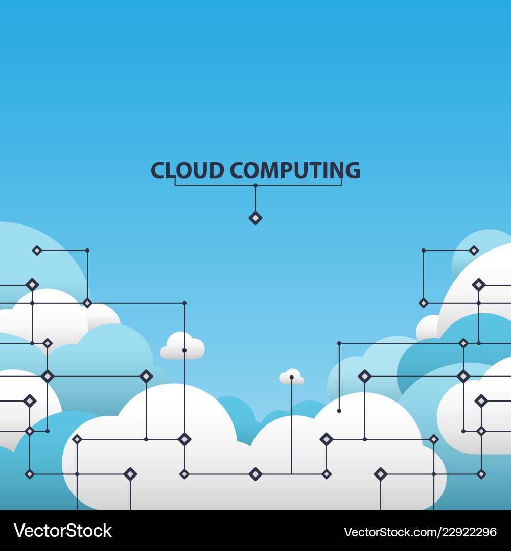 Internet cloud computing concept data networking Vector Image