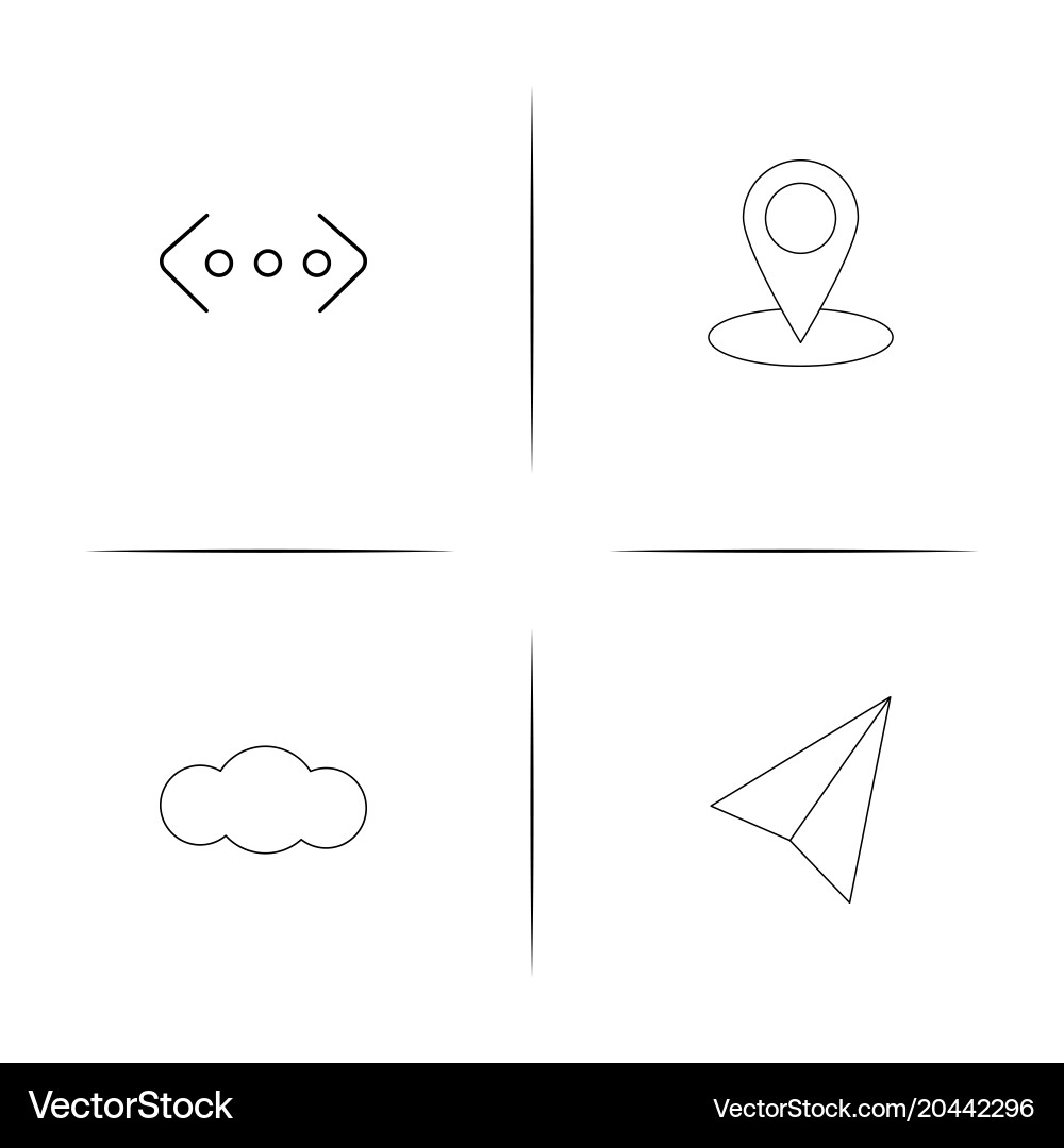 Internet of things simple linear icon setsimple vector image