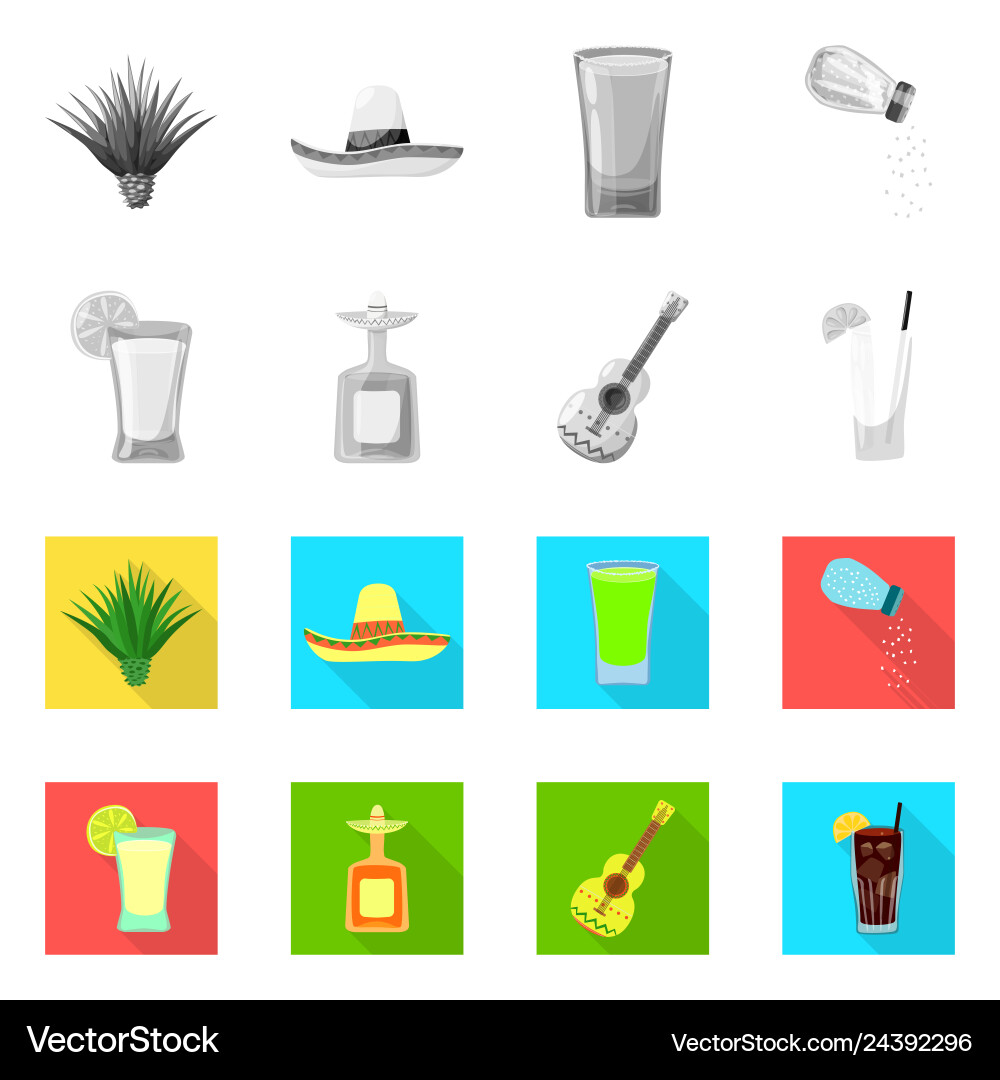 Isolated object of cafe and latin symbol set Vector Image