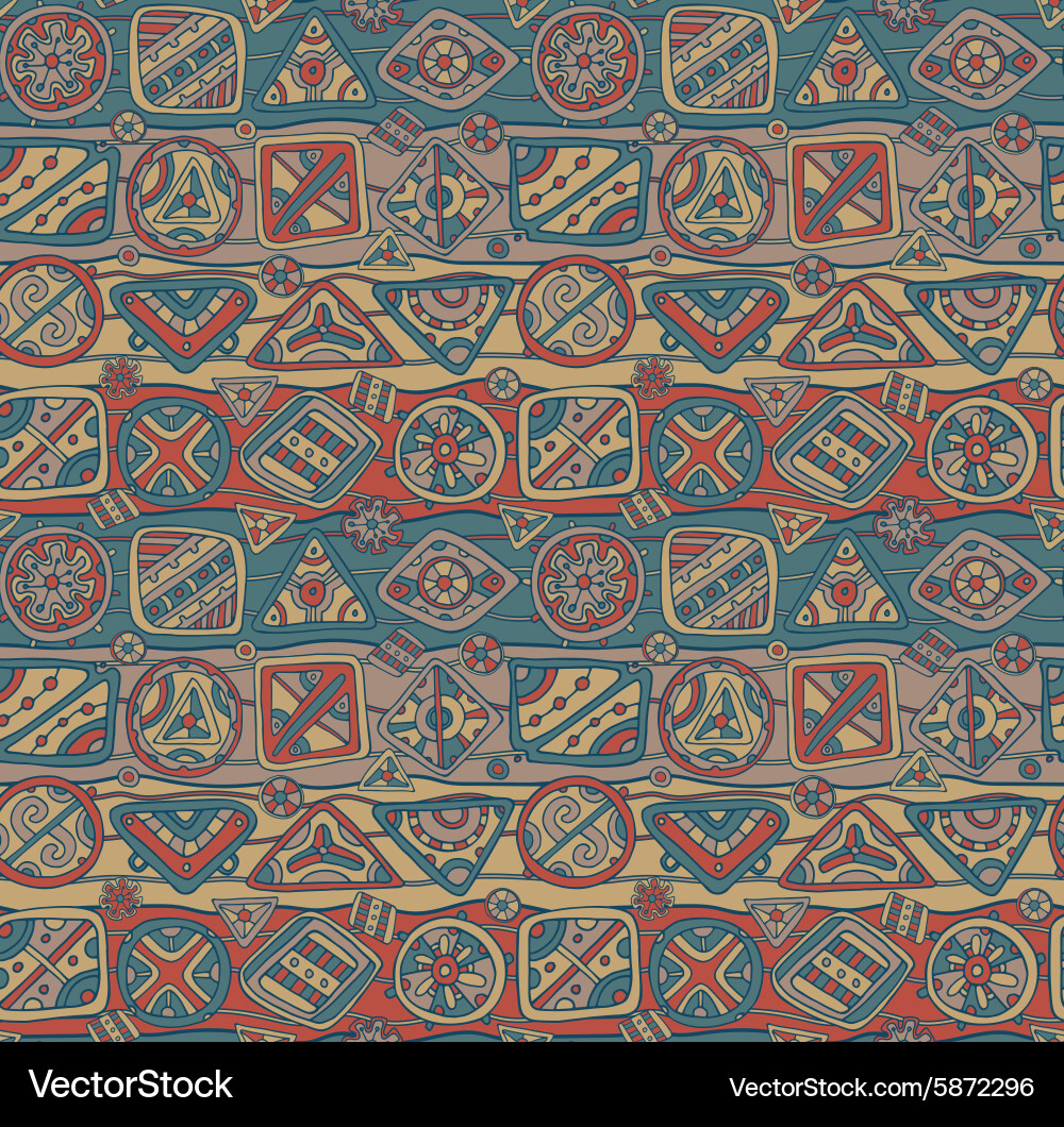 Seamless pattern with ethnic elements vector image