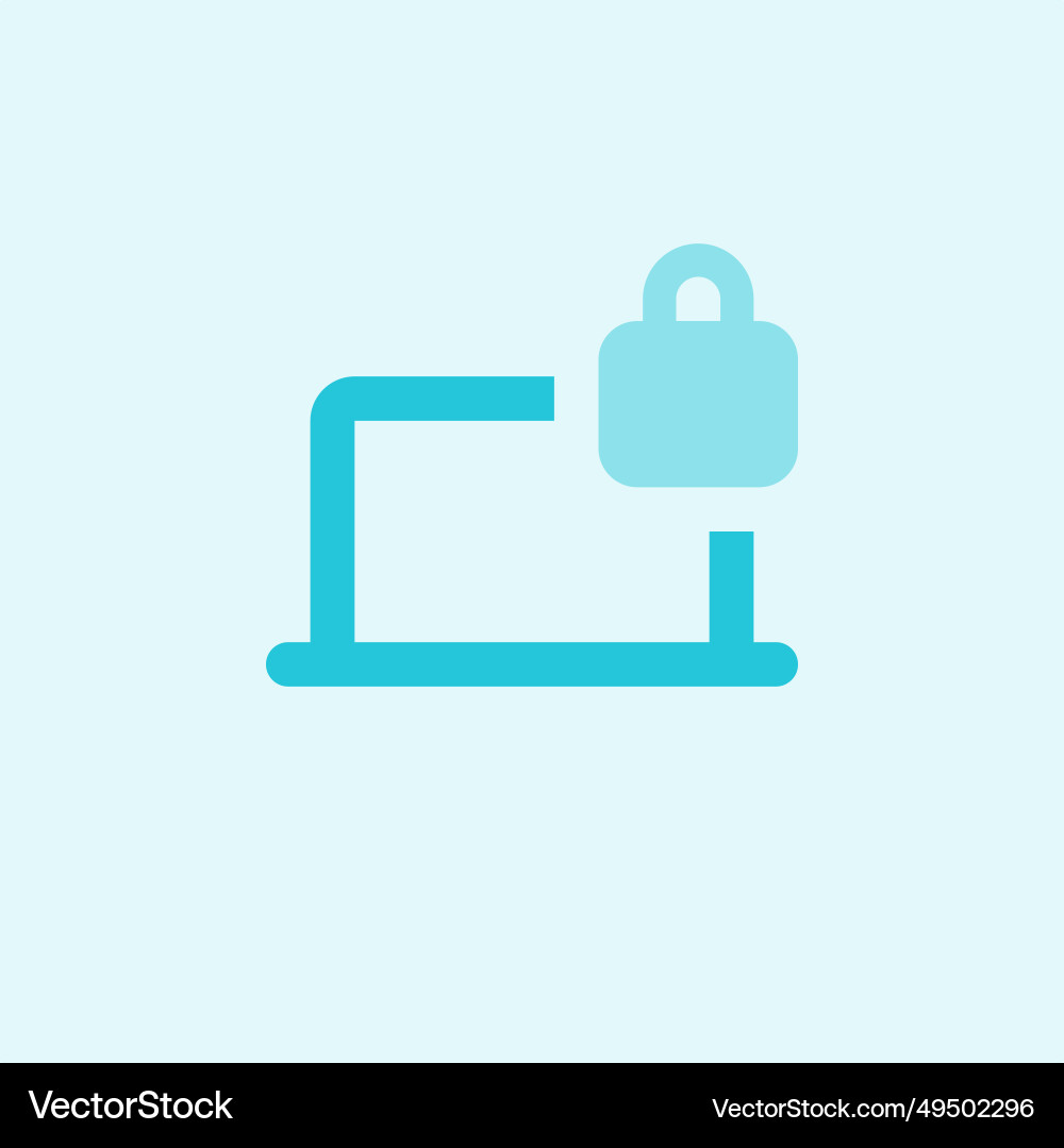 Secure laptop with built-in locking mechanism Vector Image