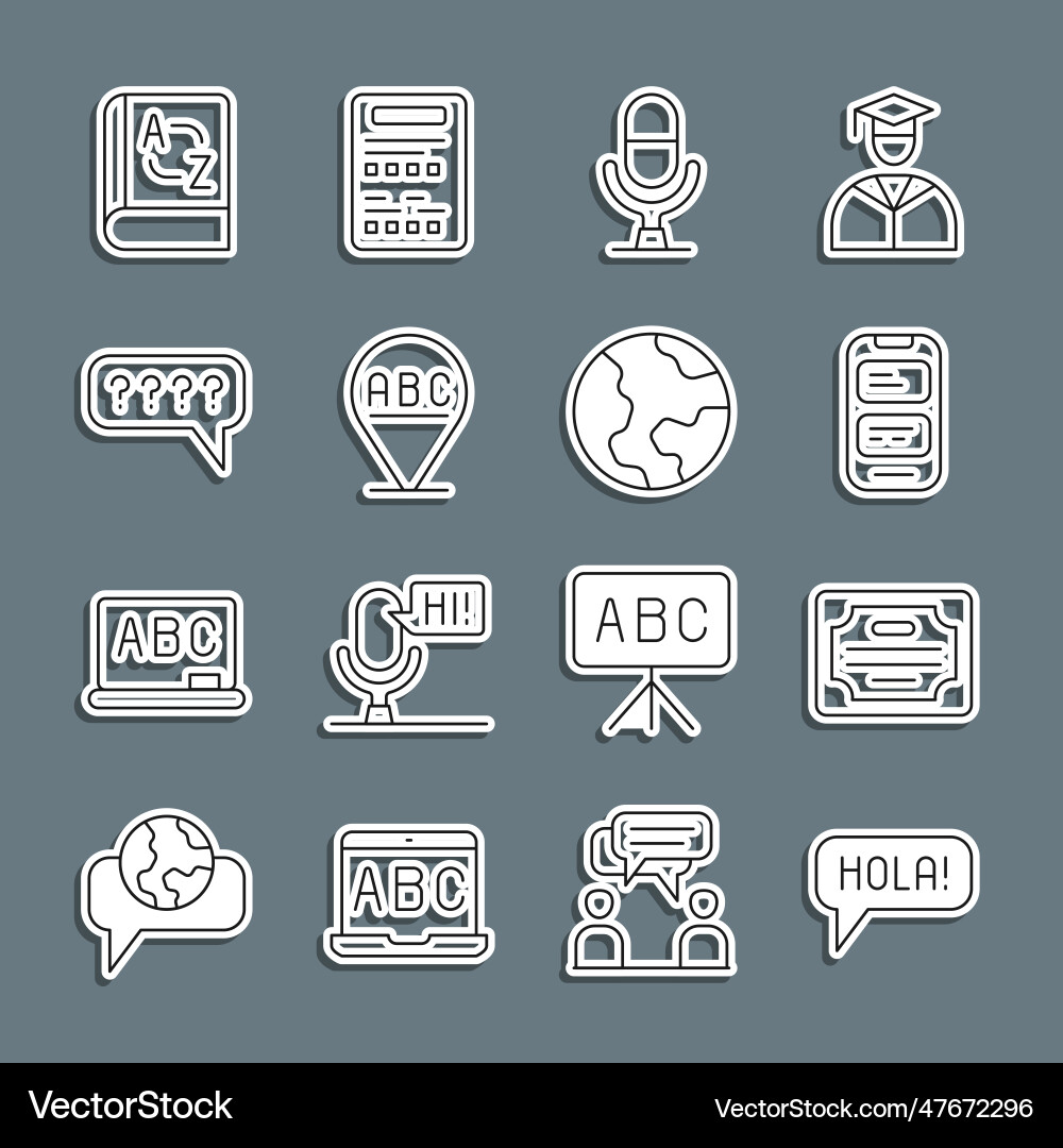 Set line hola in different languages certificate Set line hola in different languages certificate vector image