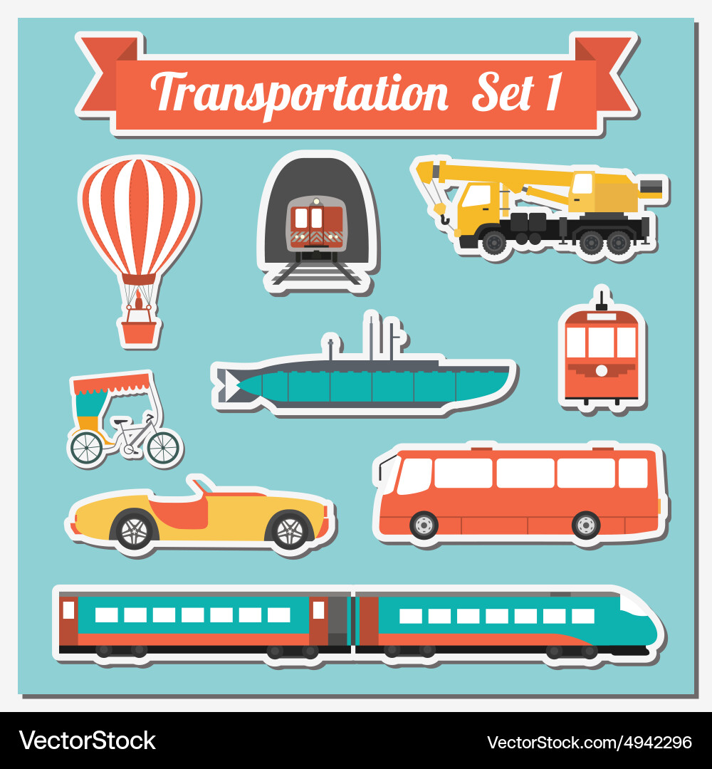 Set of all types transport icon for creating vector image
