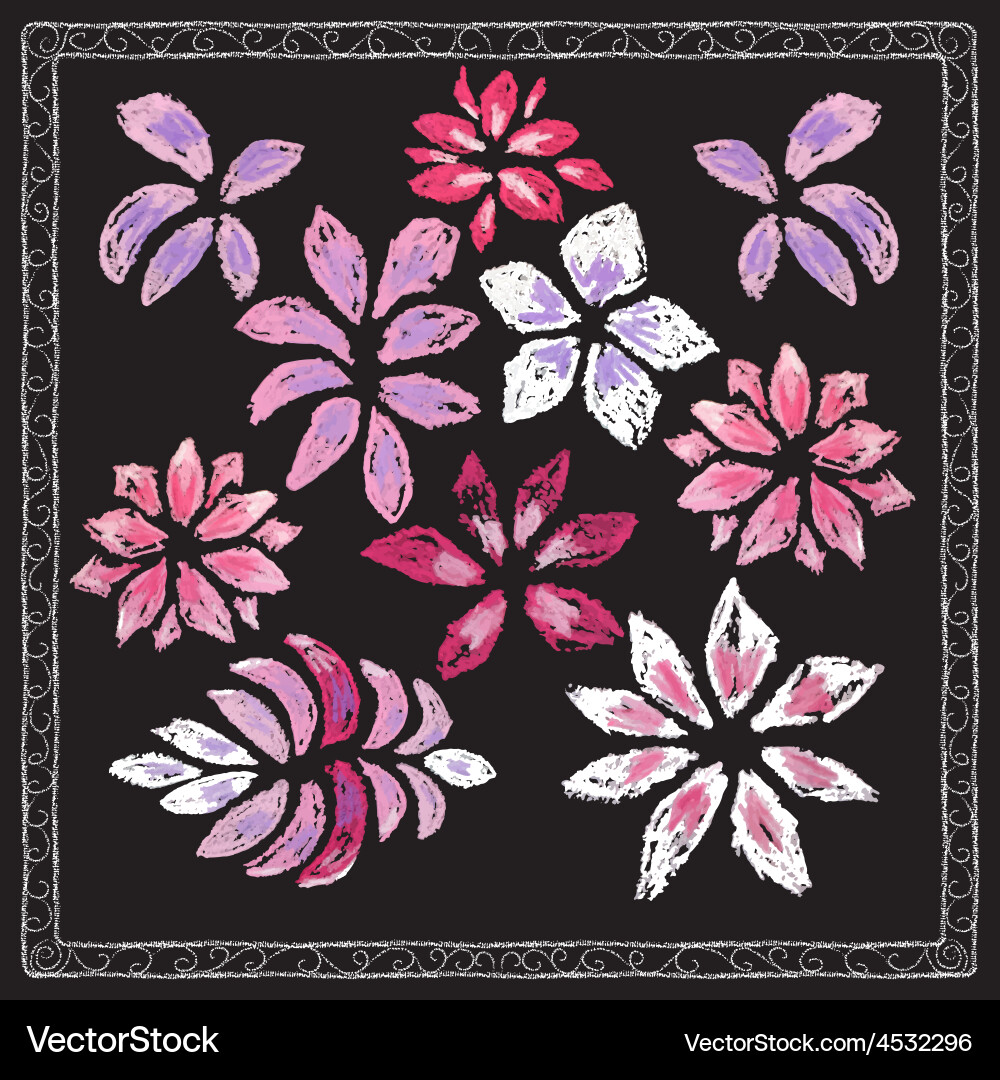 Set of hand drawn flowers Vector Image