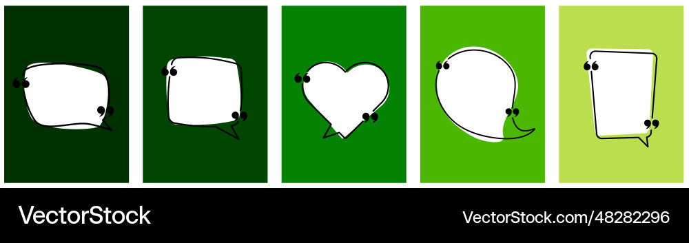 Set of speech bubbles with quotation mark Set of speech bubbles with quotation mark vector image