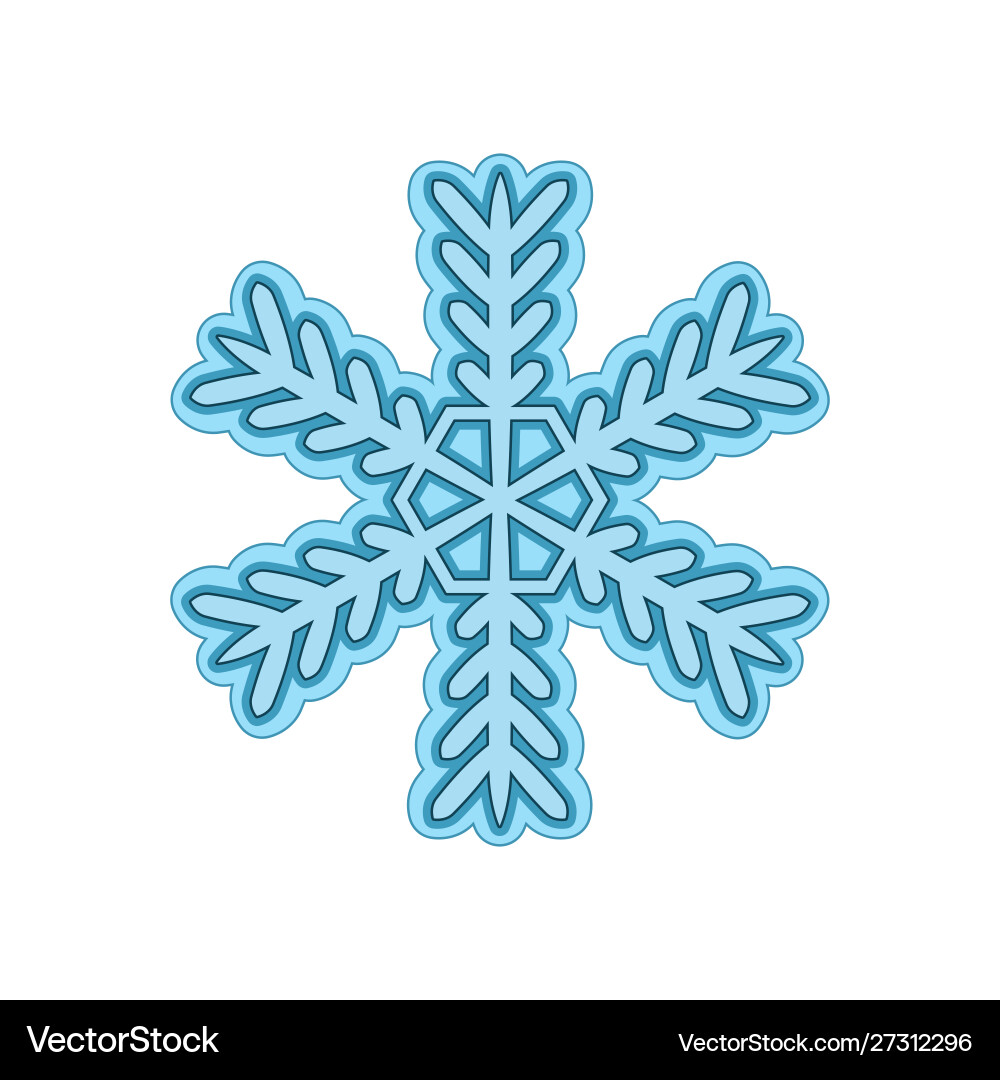 Snowflake design element on white isolated Vector Image