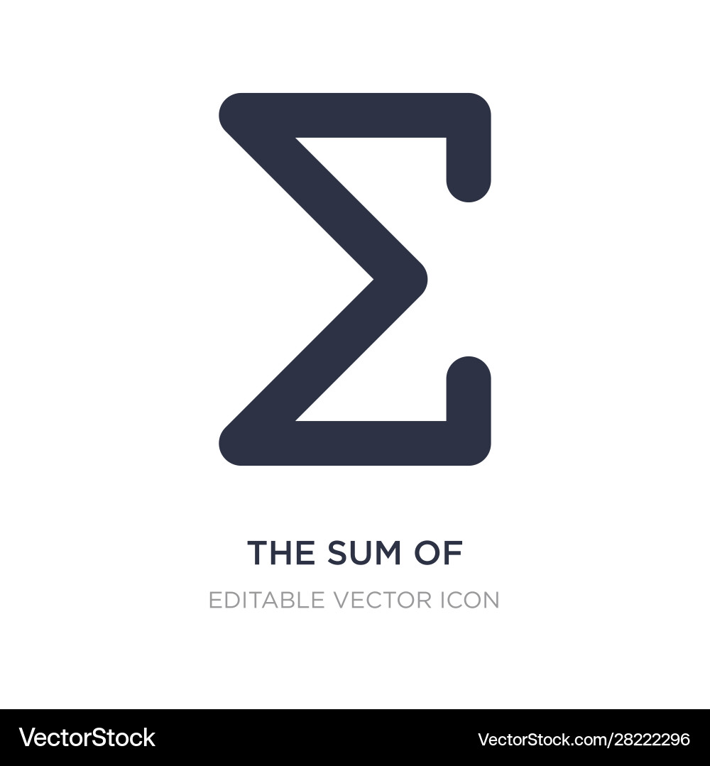Sum icon on white background simple element Sum icon on white background simple element vector image