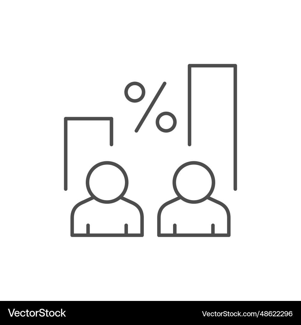 Voting result line outline icon Voting result line outline icon vector image