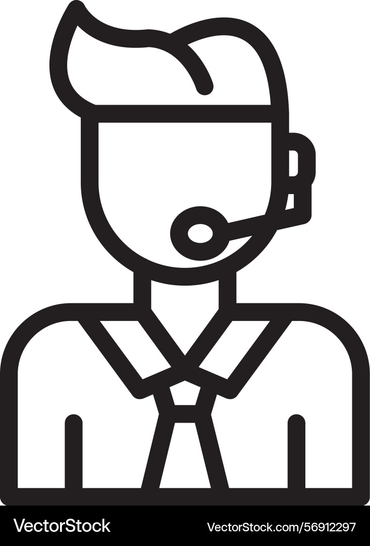 Agent linear style icon design Vector Image