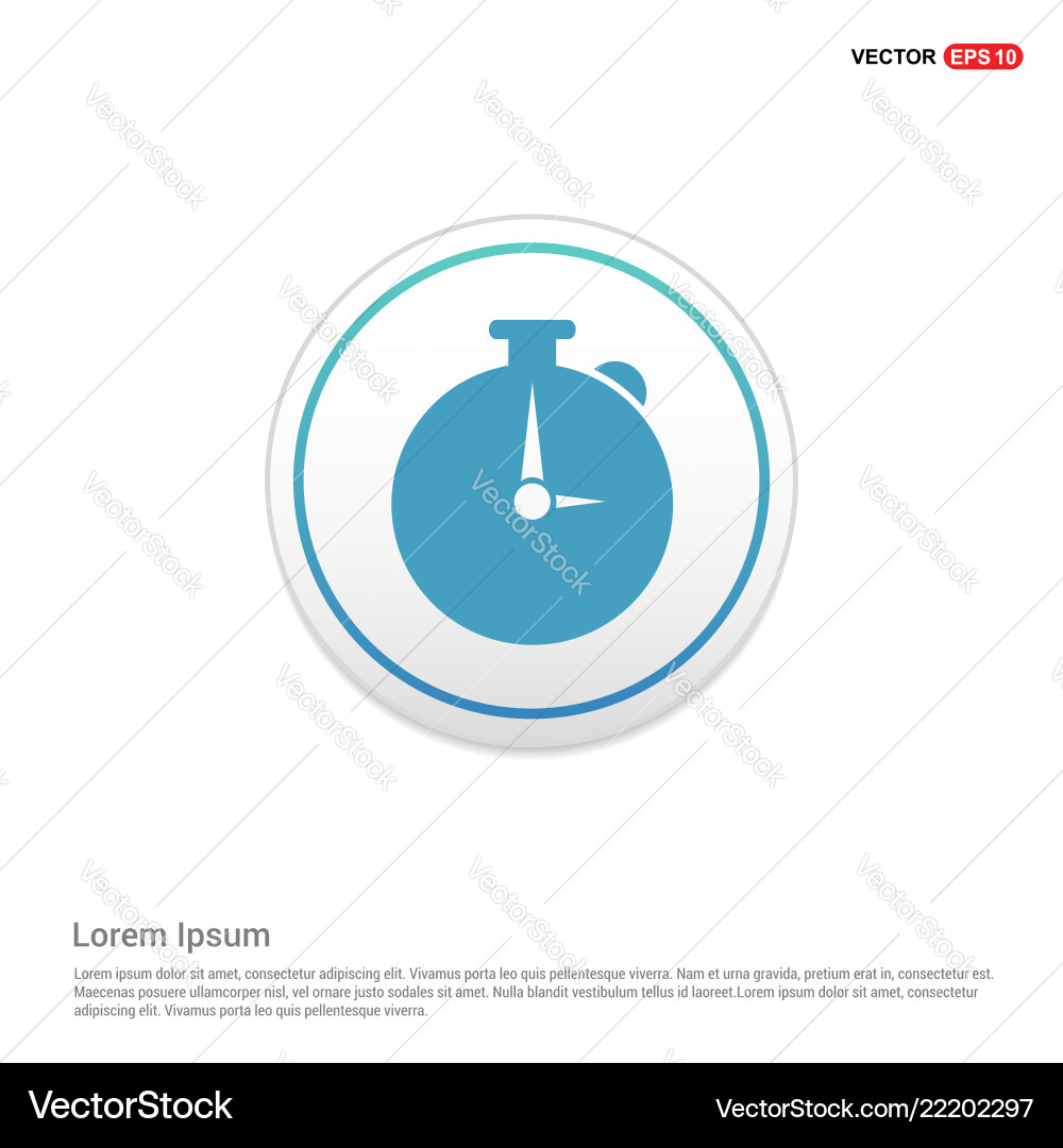 Alarm clock icon - white circle button Vector Image