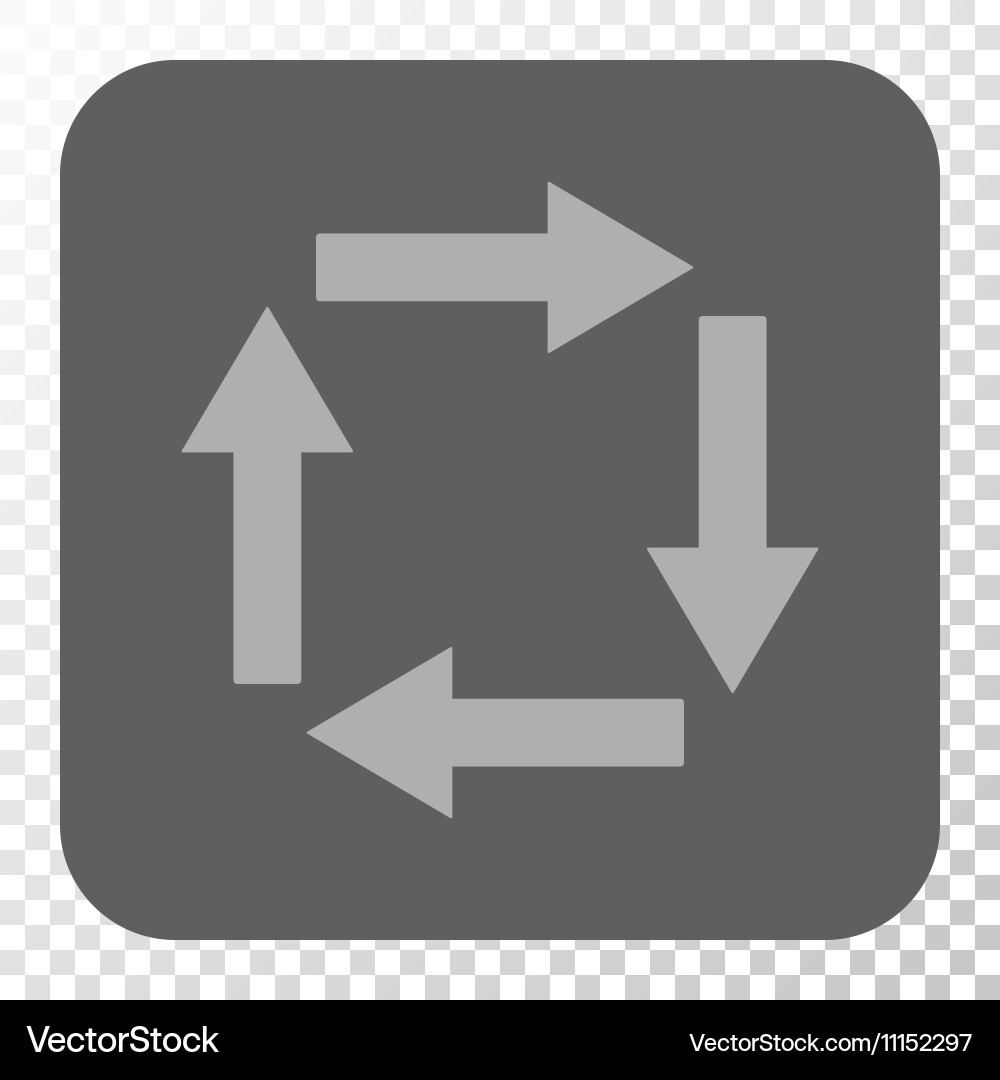 Circulation arrows rounded square button Vector Image