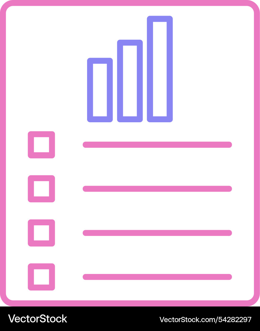 Data report line two colour icon Vector Image