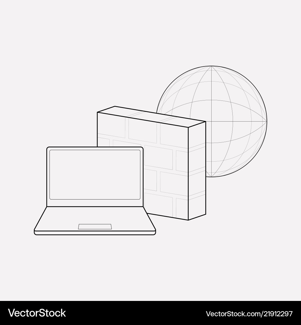 Firewall icon line element Firewall icon line element vector image