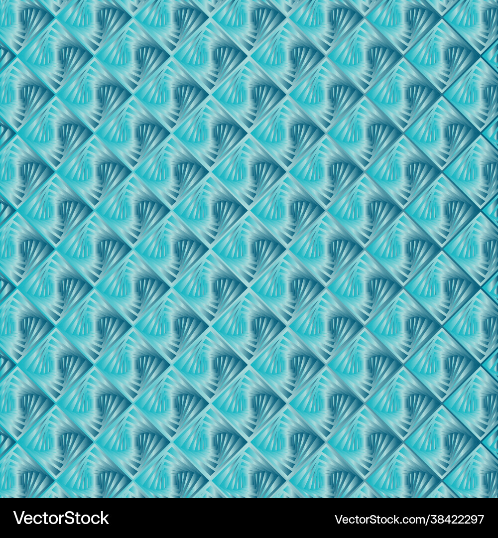 Geometric blue gradient pattern tiles with 3d Vector Image